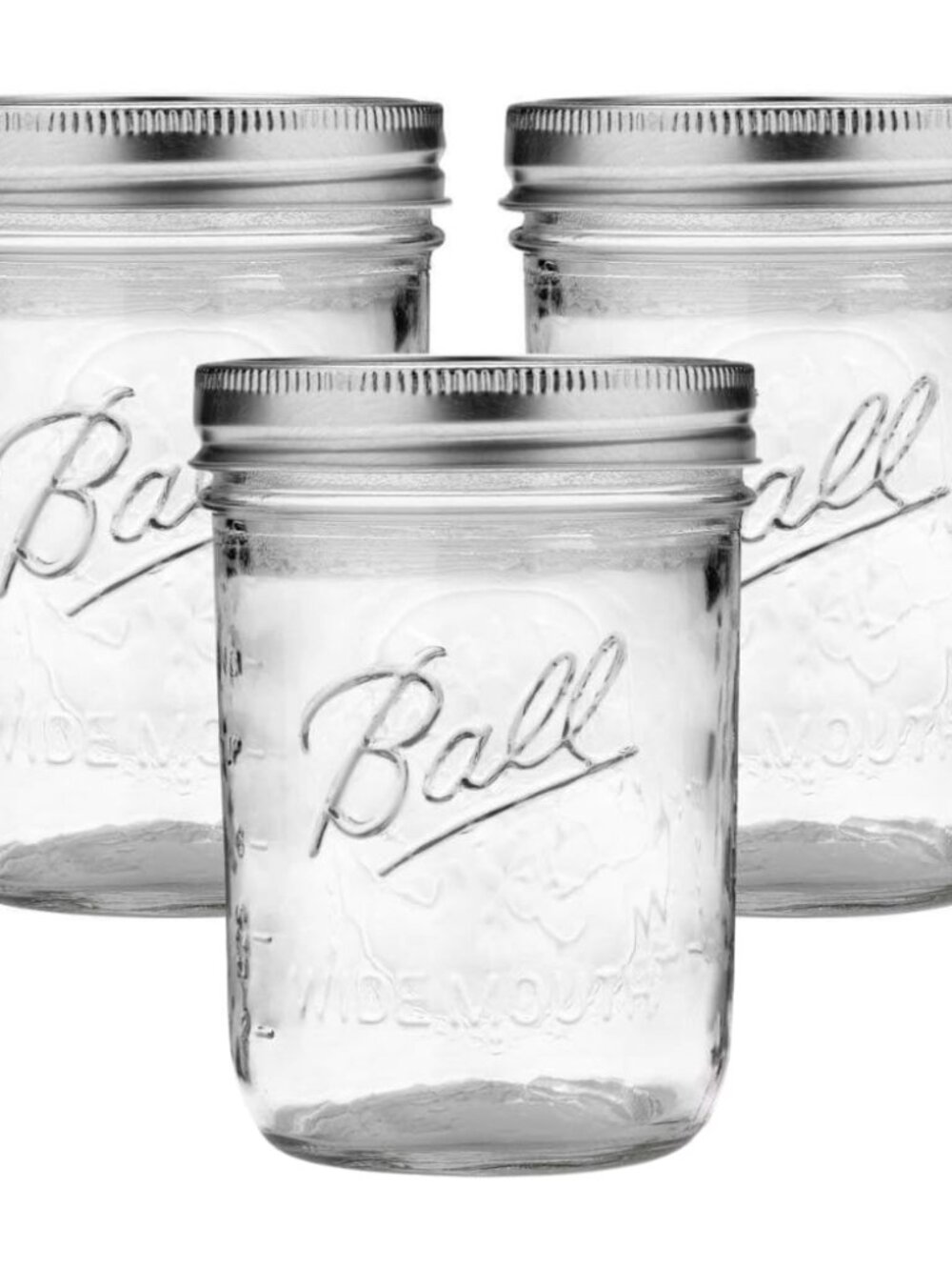 Wide Mouth Glass Mason Jars with Lids and Bands, Used for Canning, Pickling, Jui